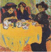 Ernst Ludwig Kirchner Coffee drinking women oil painting